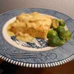 Cheesy creamed chicken and cornbread