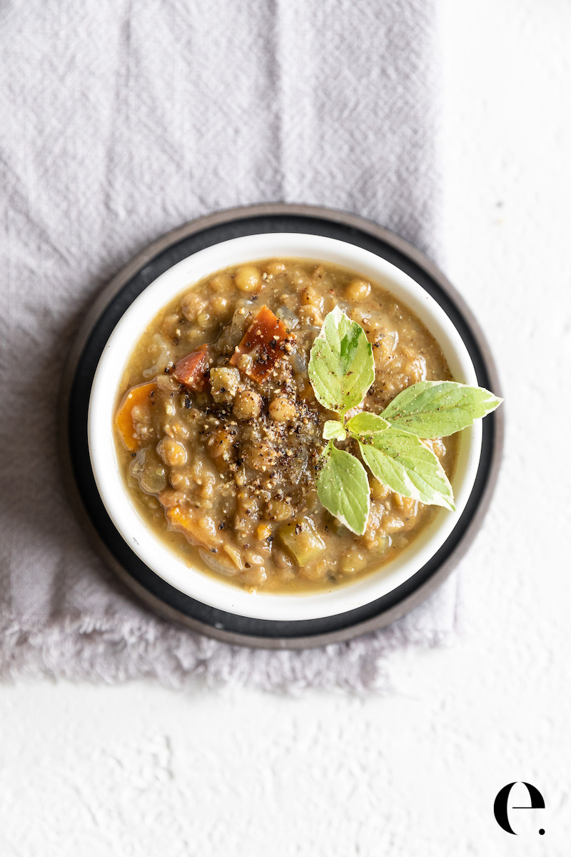 lentil soup in bowl