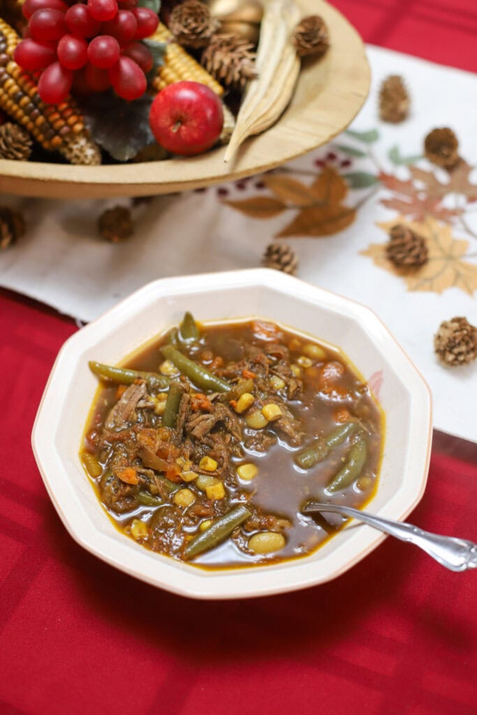 Thanksgiving 2024 beef and vegetable soup