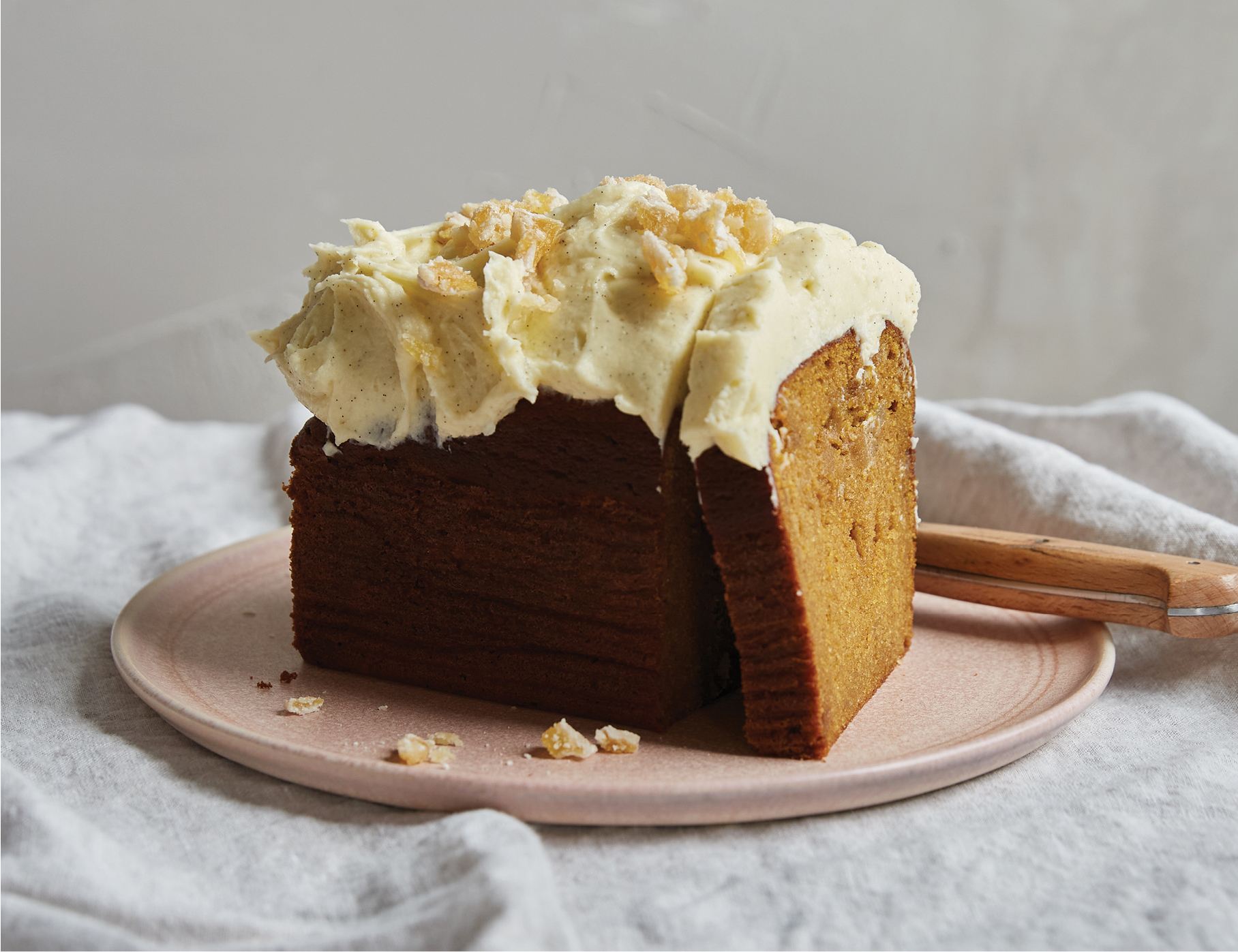 spiced sweet potato cake with cream cheese frosting