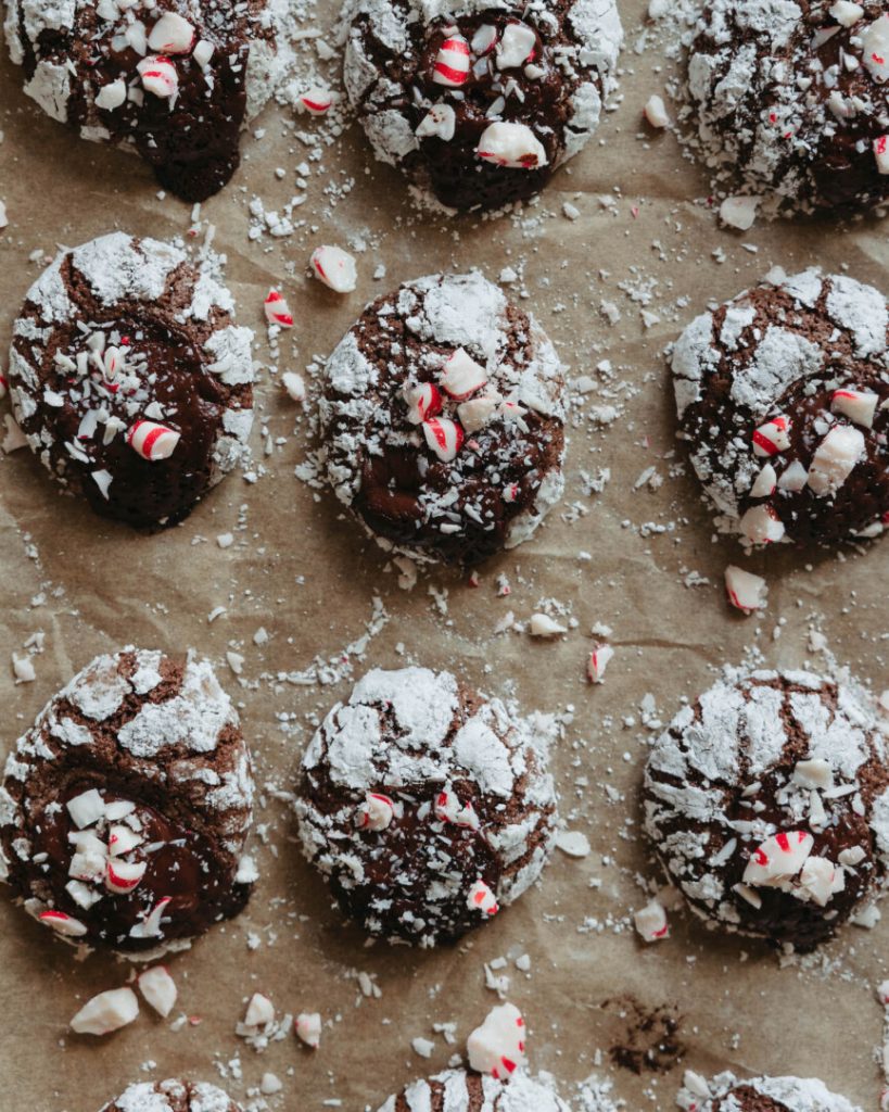 Peppermint Chocolate Shortbread Cookies