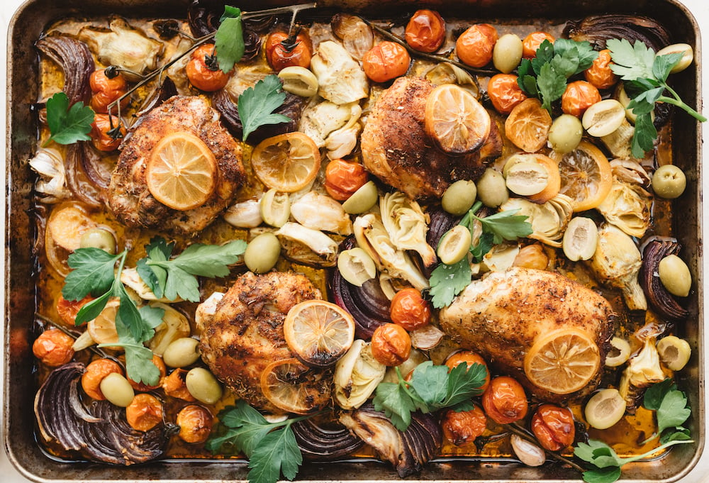 Sheet Pan Lemon Chicken with Spring Veggies