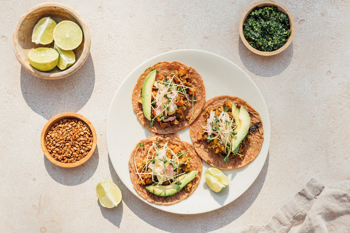 Vegan chorizo tacos_easy vegetarian meals for one