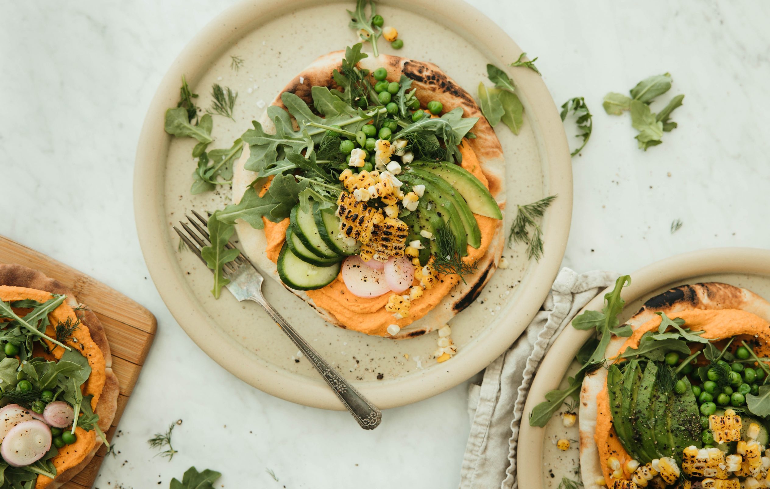 vegan flatbread recipe - summer vegetarian recipe