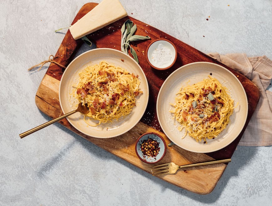 Vegan butternut squash pasta.