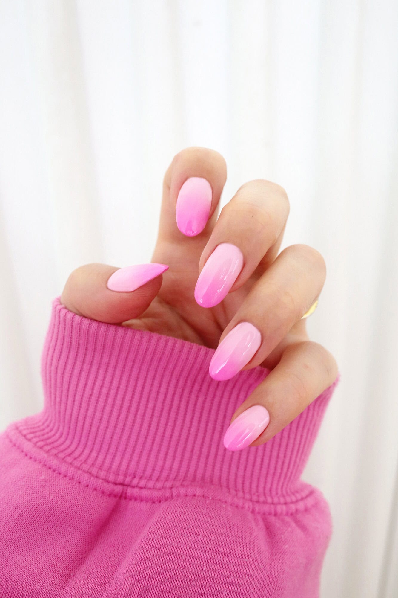 pink ombre gel nails