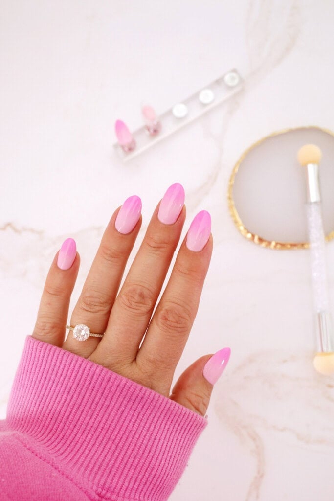 pink ombre gel nails